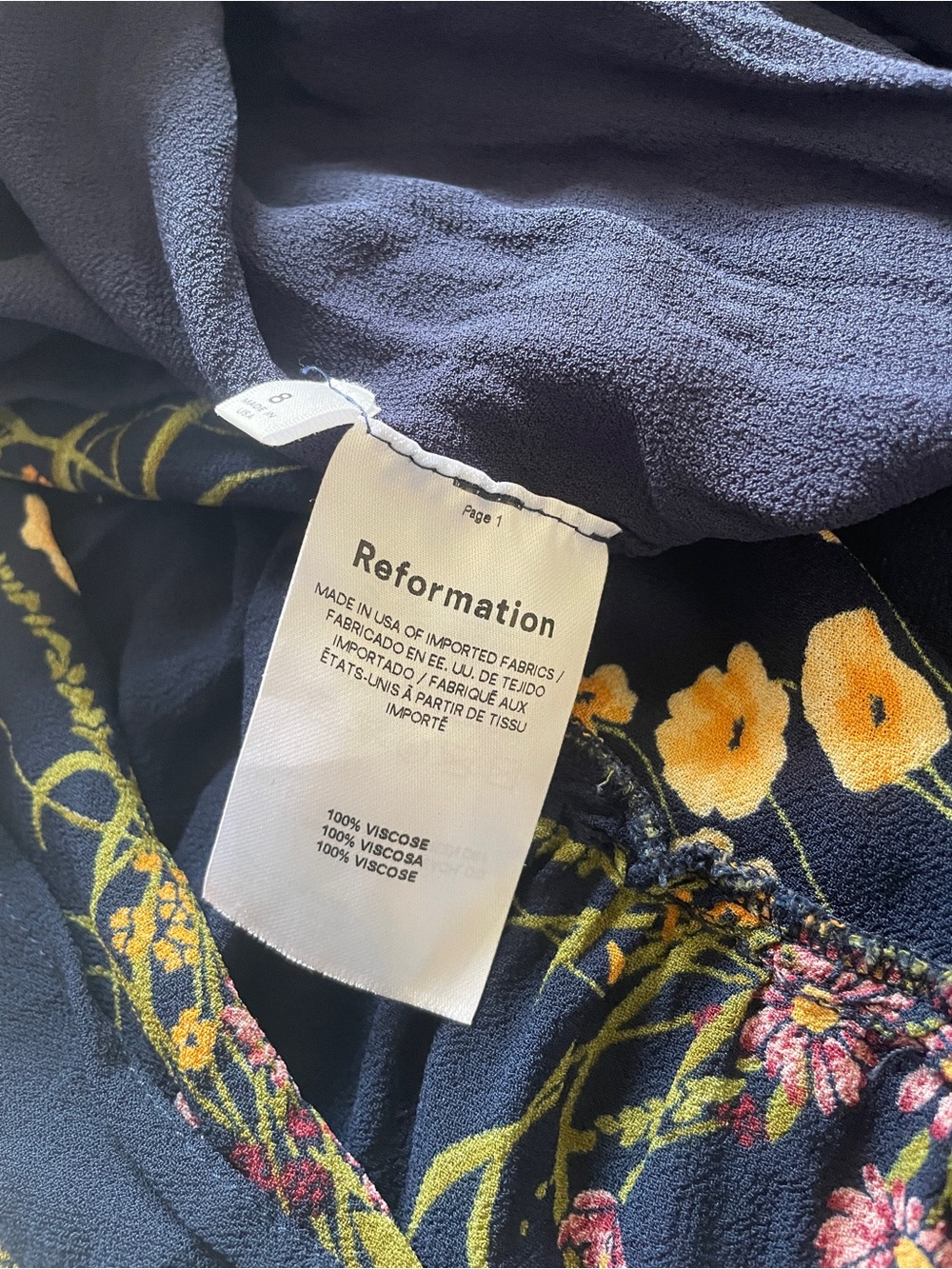 Reformation Nikita Dress In Mademoiselle size 8 - Picture 14 of 14